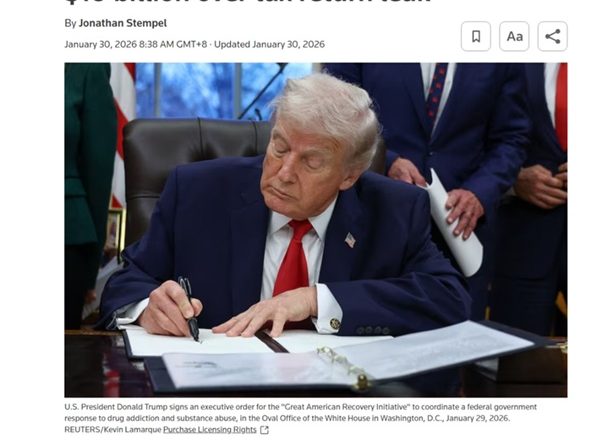 特朗普起诉美国财政部和国税局 索赔至少100亿美元